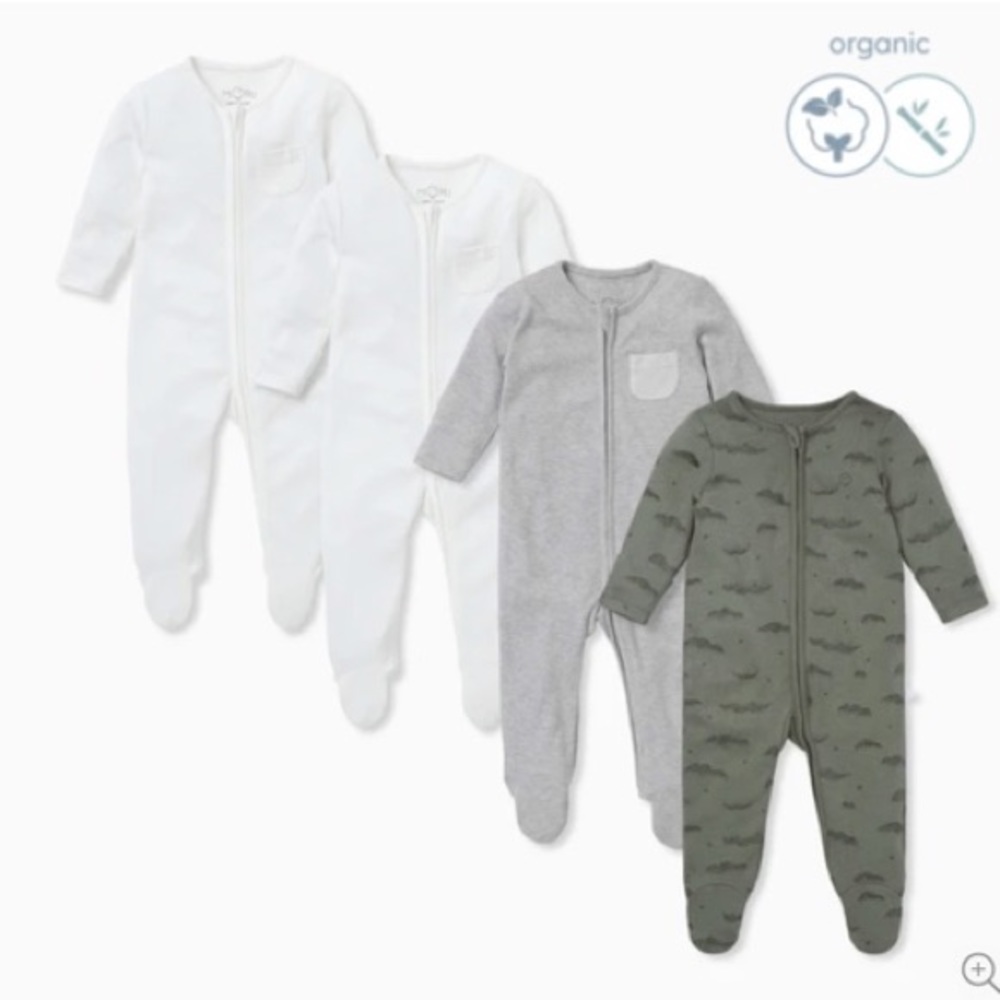 MORI Khaki Cloud Zip-Up Sleep & Play